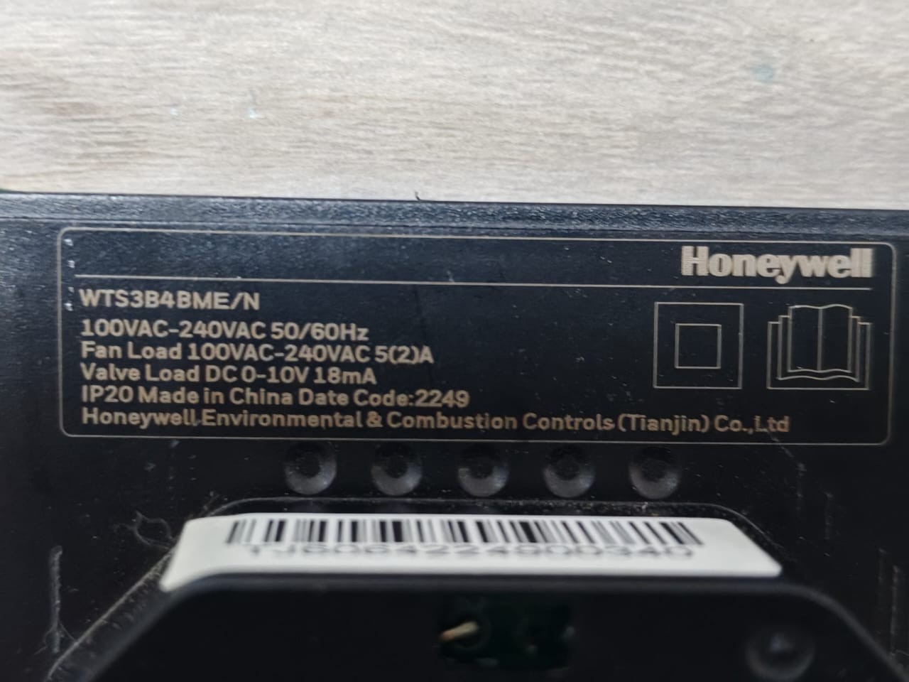 HONEYWELL WTS3B4BME/N THERMOSTAT 100-240VAC