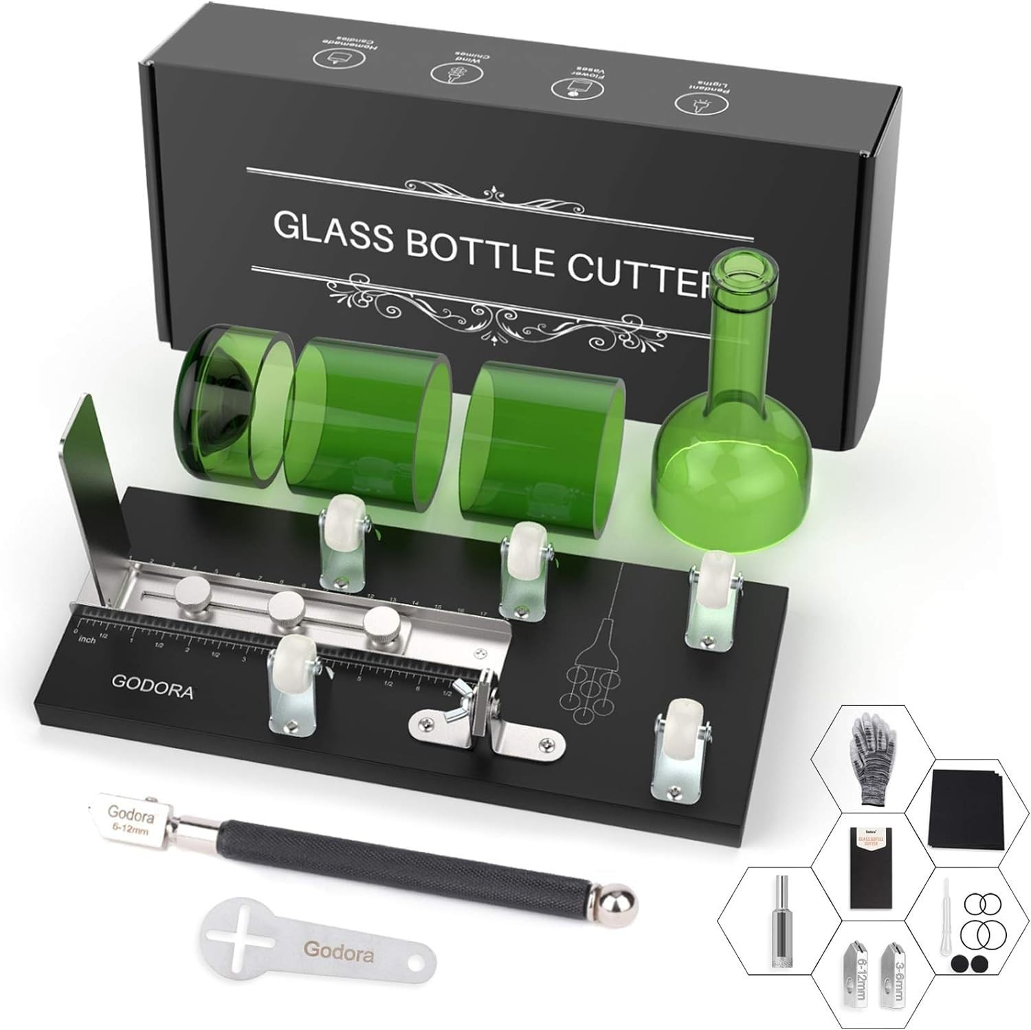 Godora Glass Bottle Cutter, Upgraded Cutter for