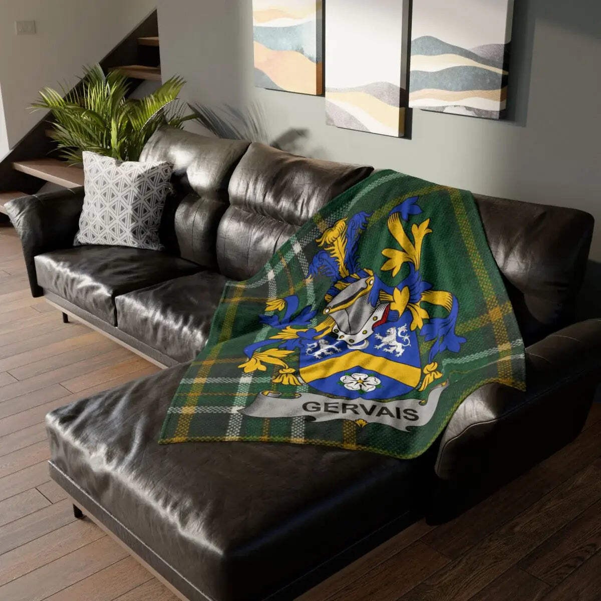 Gervais Family Crest Irish Blanket