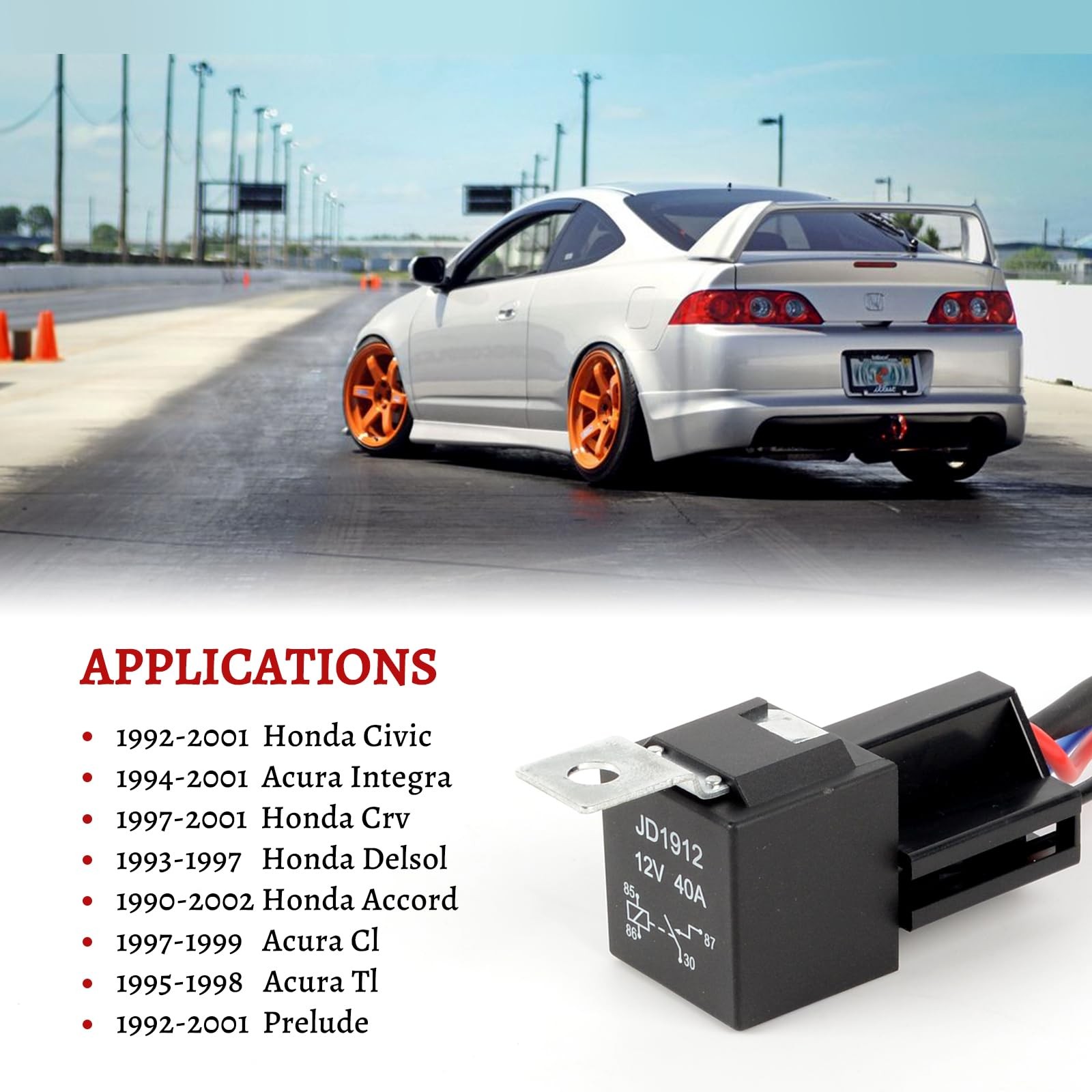 Main Relay Conversion Kit Compatible with 92-01 Civic 94-01 Integra 97-01 CRV...