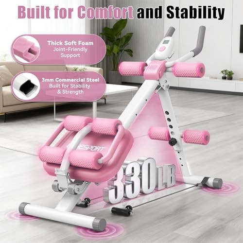EPHESPORT AB MACHINE CRUNCH SIT-UP CORE TRAINER ADJUSTABLE BACK SUPPORT PINK