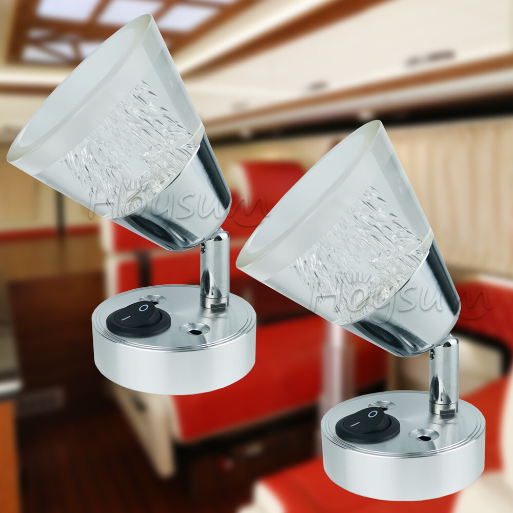 Hoysum Decorative 12volt Reading Lights RV Boat Trailer Marine Warm White LED X2