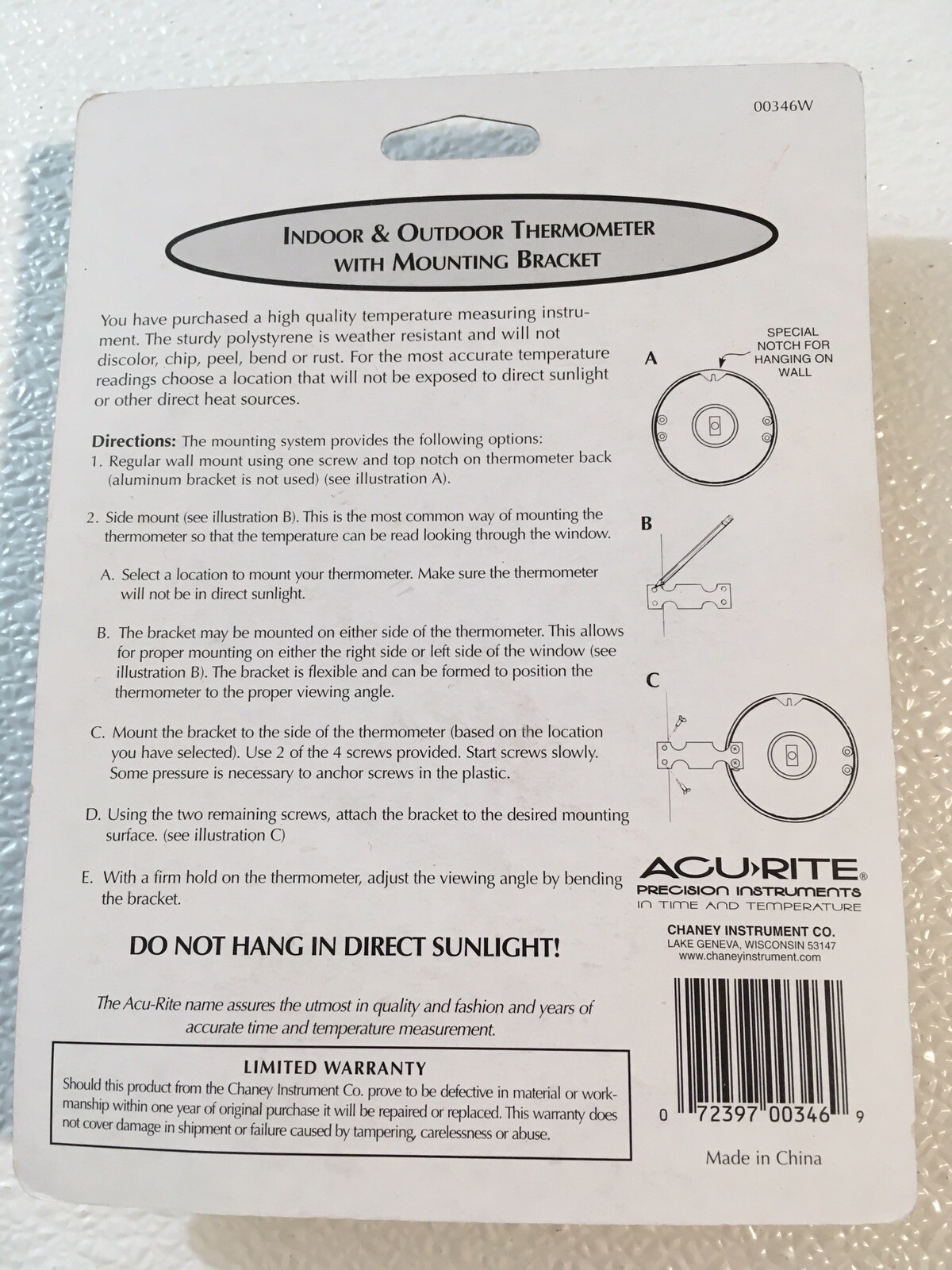 Three (3) ACU-RITE 00346W Analog Thermometers ~ 5" Dial Size