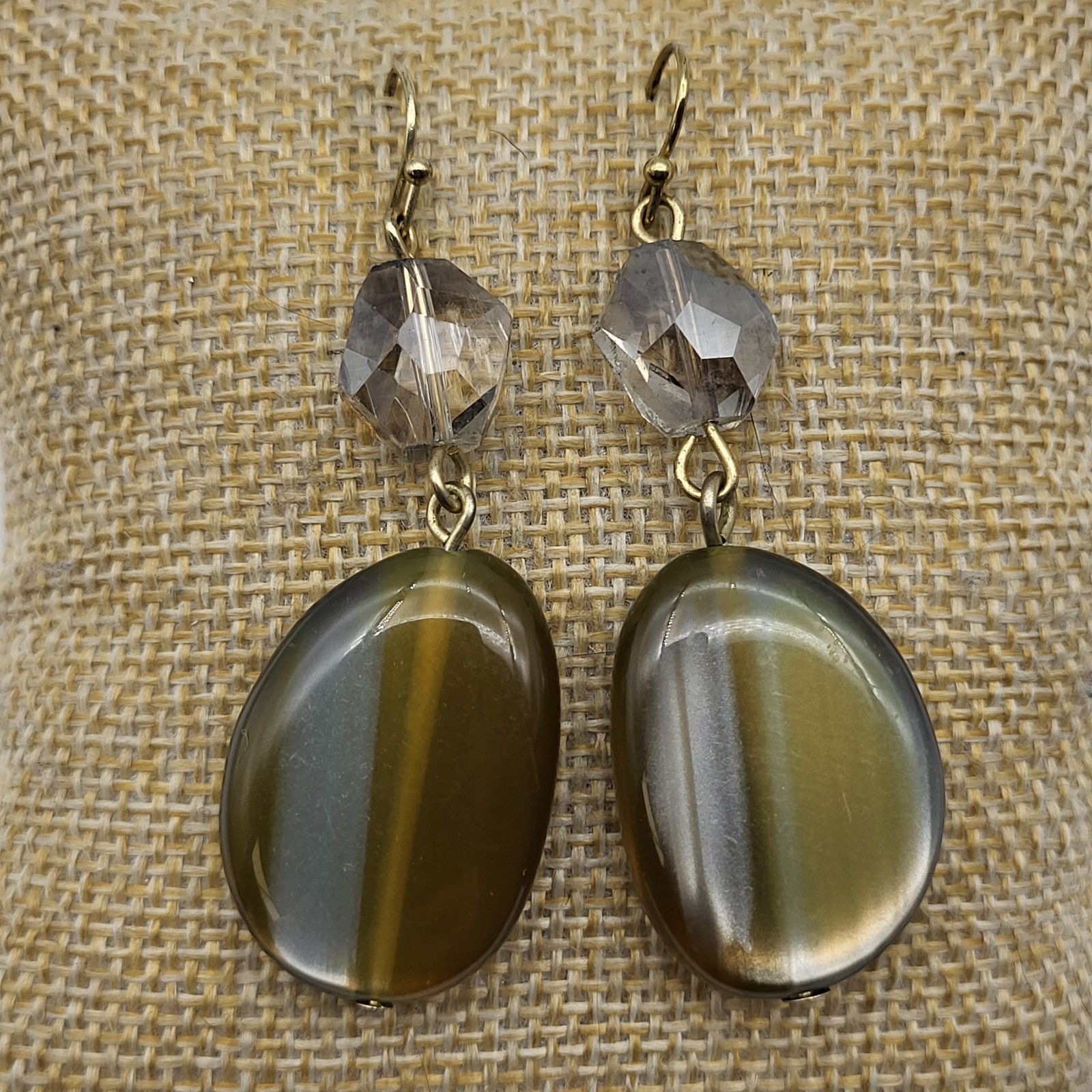 Stunning Lucite dangle earrings Faux stone Bold Dangle earrings Boho