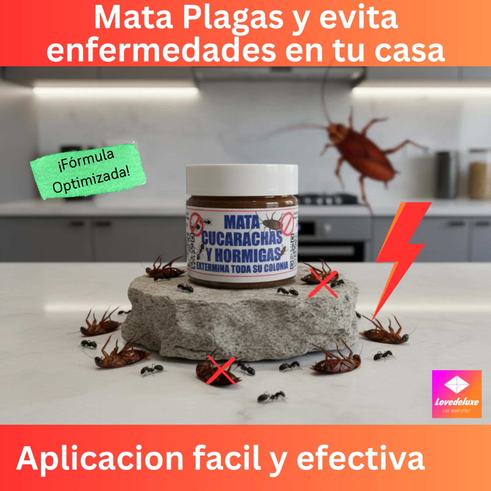 Mata Cucarachas Mata Hormigas Extermina toda la colonia de hormigas y cucarachas