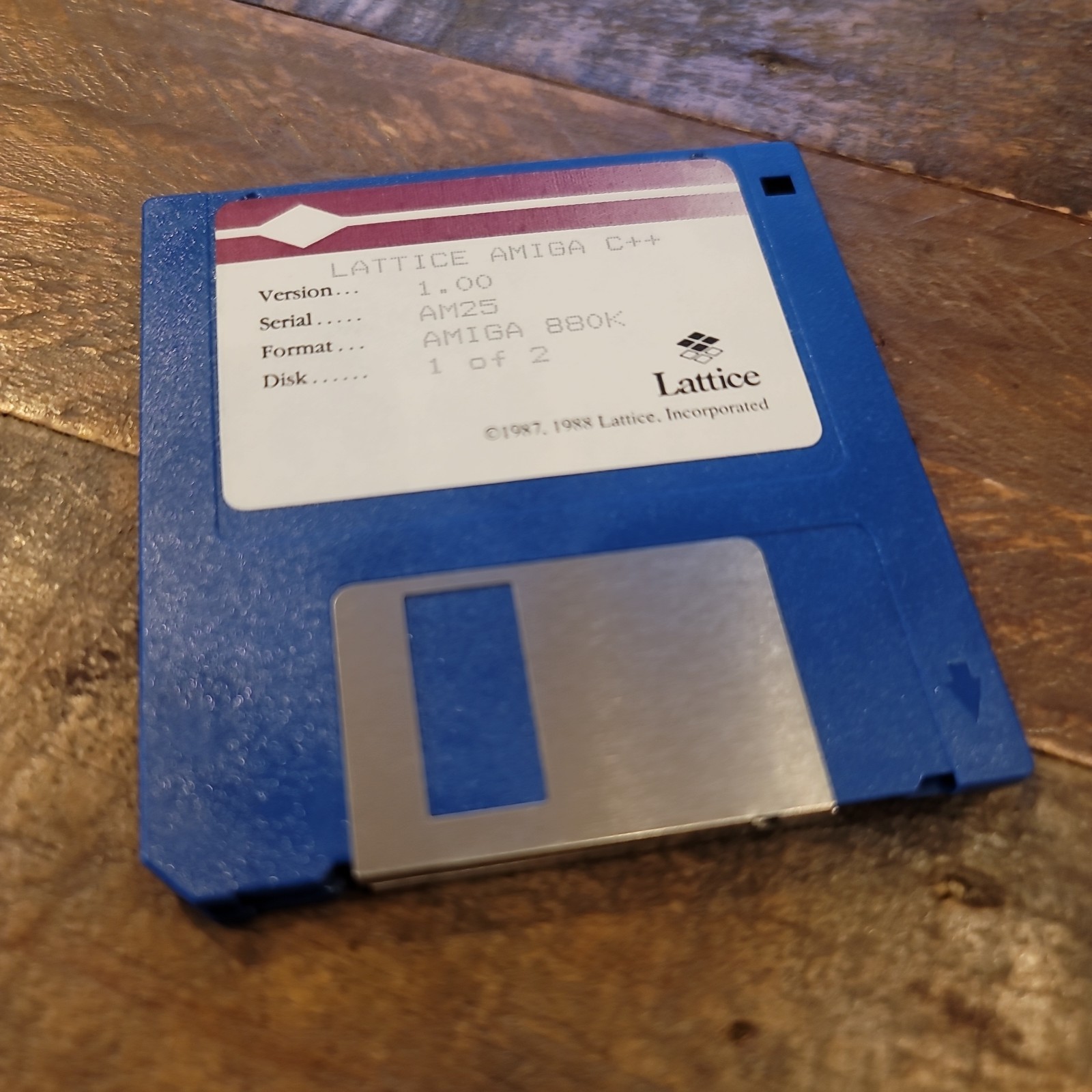1987 Lattice Amiga C++ Computer Software V 1.0 with 2 Disks, 3 1/2" Floppy