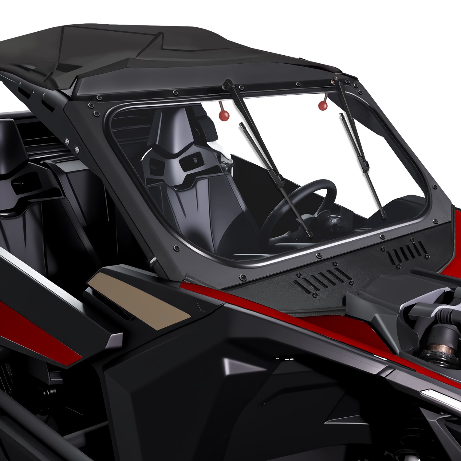 X3 Glass Windshield W/ Sliding Vents + Dual Manual Wipers for Can-Am Maverick X3