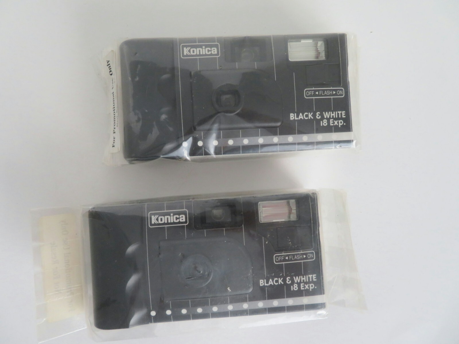 2 Sealed Konica ISO 400 Black & White 18 Exp Vintage Disposable Promo Cameras
