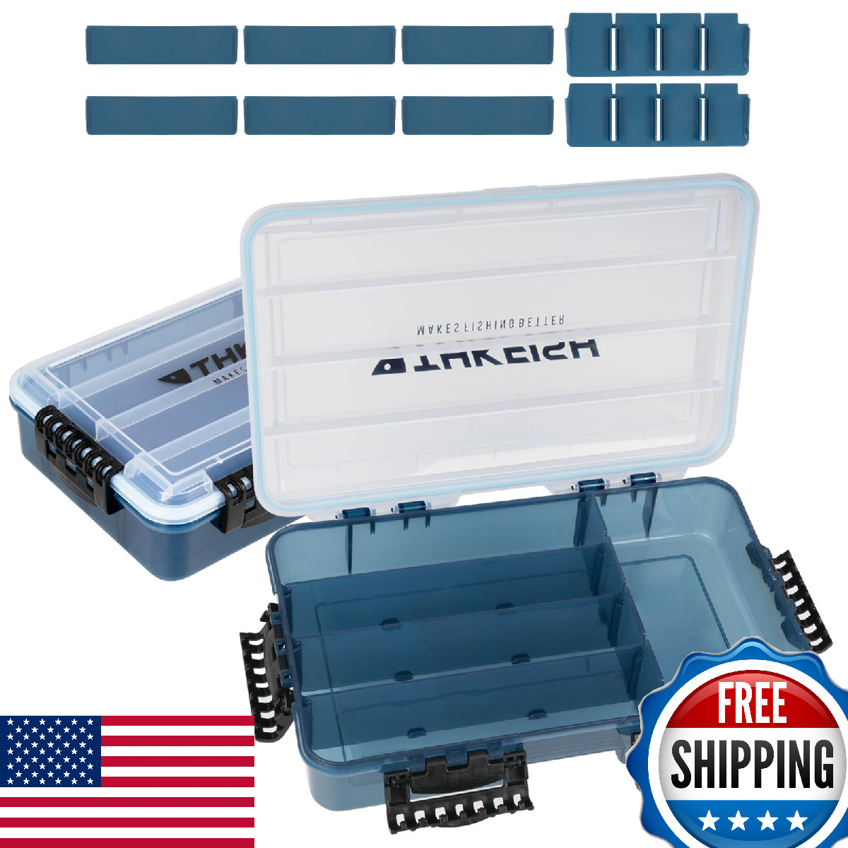 THKFISH 3600 Fishing Tackle Box - Waterproof Lure Organizer with Adjustable Divi