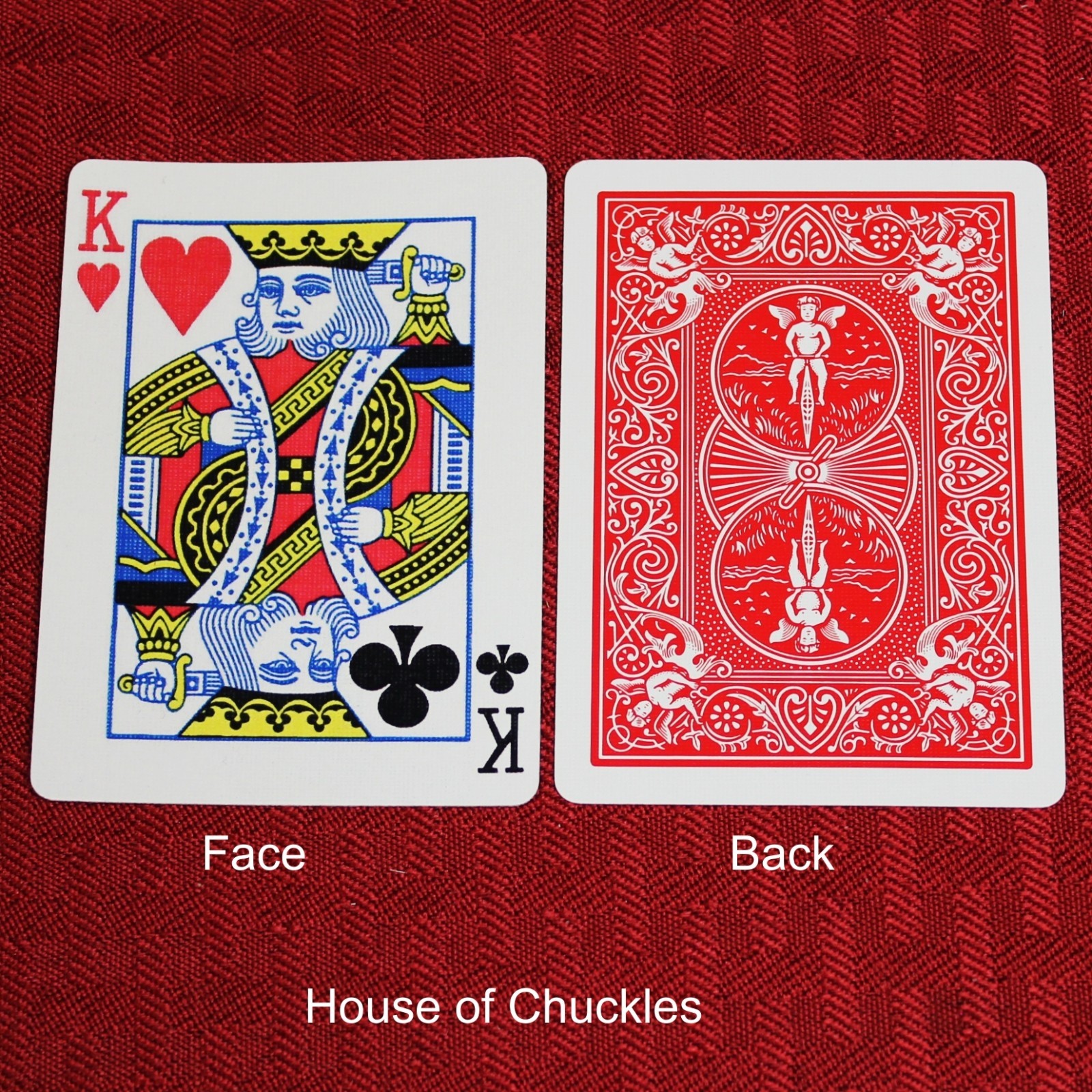 King of Hearts / Clubs - Mis-Indexed, Bicycle Printed Gaff Card, Red
