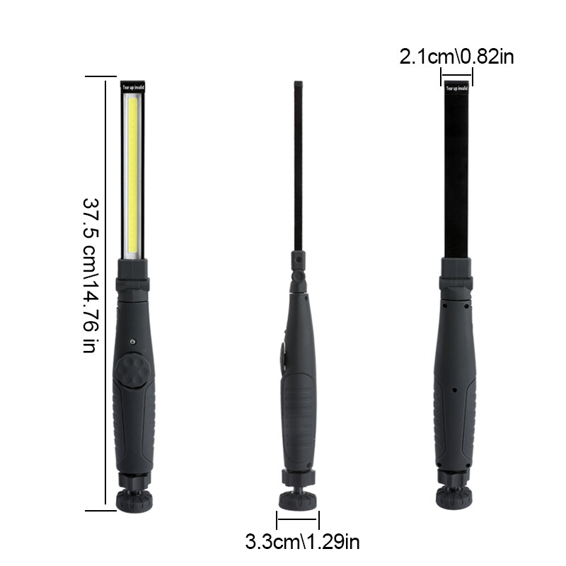 Magnetic Rechargeable COB LED RED Work Light Lamp Flashlight Folding Torch