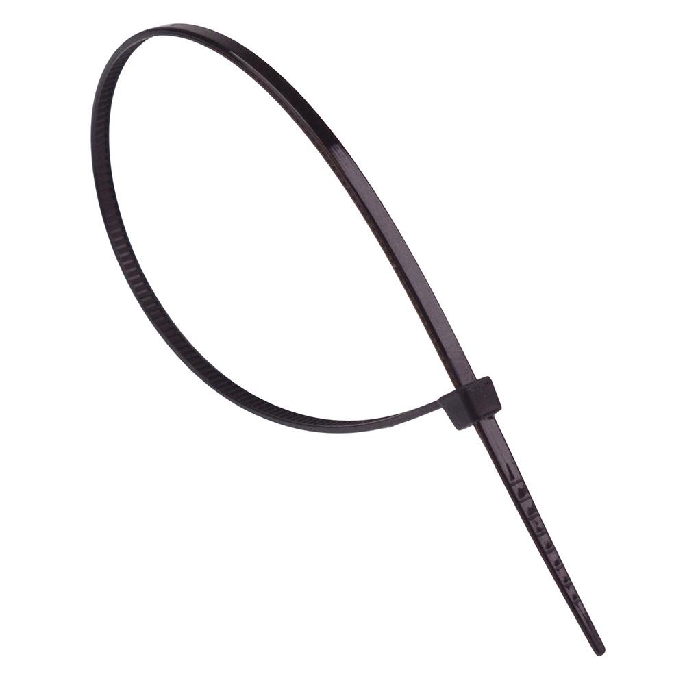 2.5mm x 200mm Black Zip Cable Tie - Pack of 100