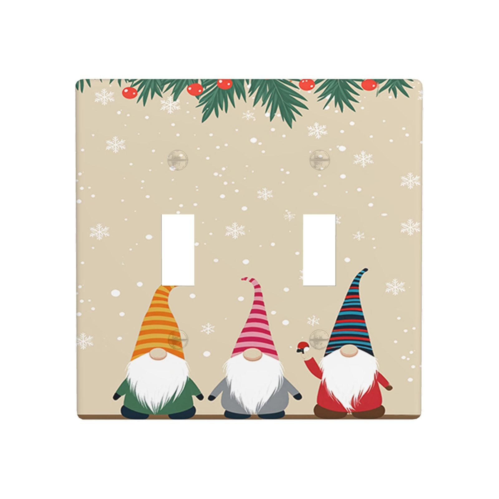 Moslion Christmas Gnome Double Toggle Switch Plate