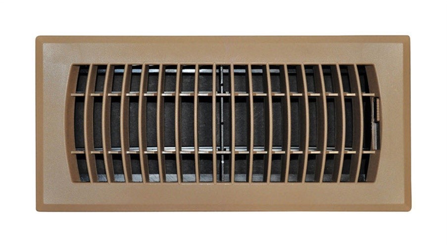 Tru Aire 4 in. H X 10 in. W 1-Way Powder Coat Brown ABS Plastic Floor Diffuser