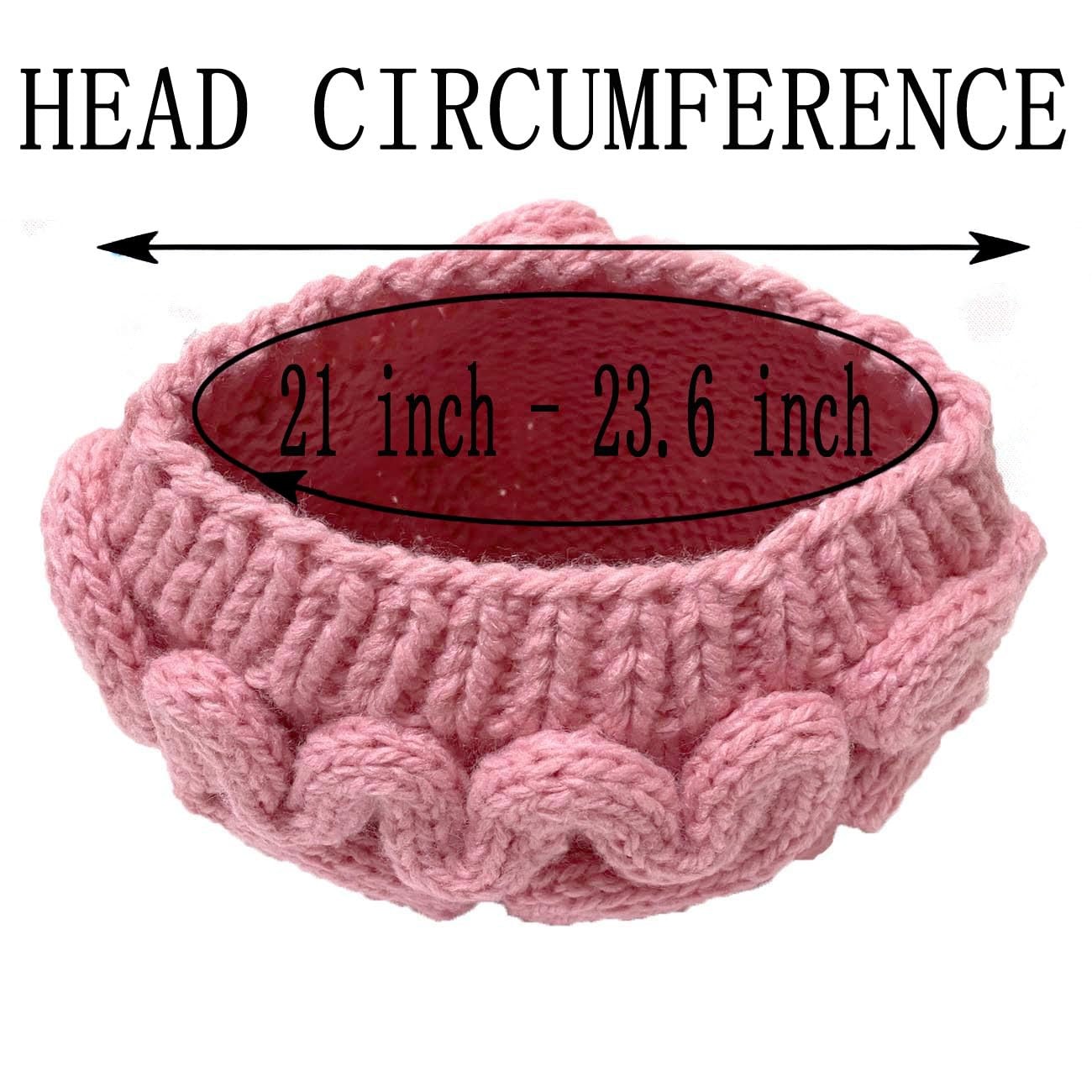 BOMHCS Knitted Crochet Men Women's Novelty Brain Beanies Knit Large, Pink