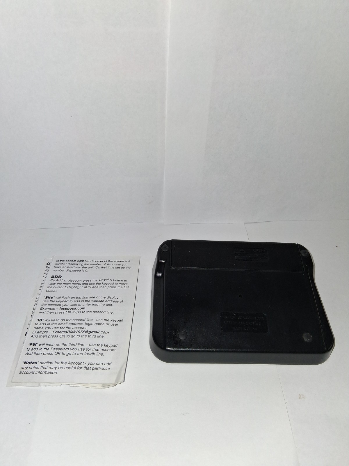 RecZone 595 Password Safe Handheld Digital Keeper Vault - Works