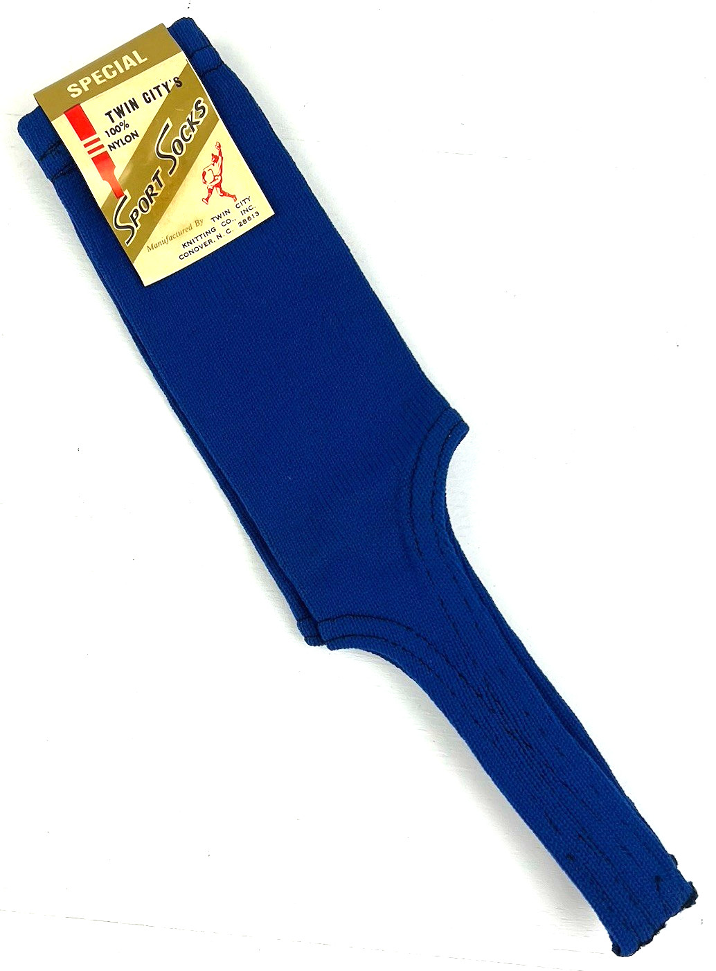 Vintage NOS Twin City's 100% Nylon Sport 3" Stirrup Baseball Socks Royal Blue