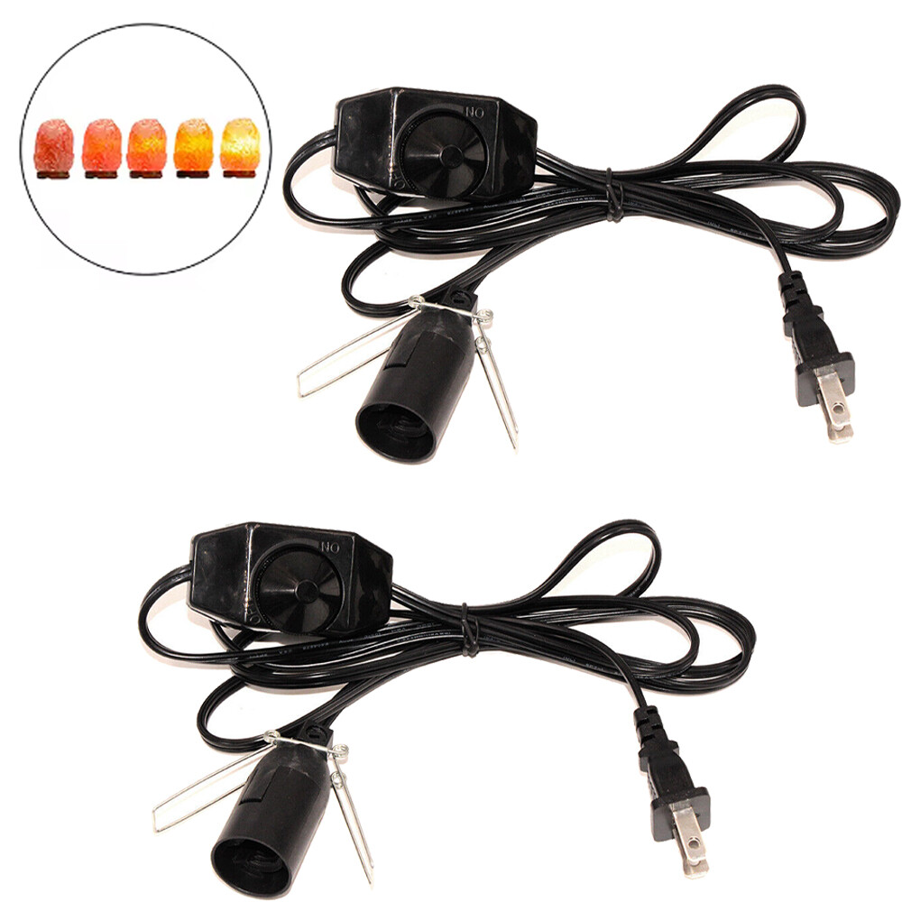 2PCS 6FT Salt Lamps Replacement Cord with Dimmer Switch E12 C7 Socket US
