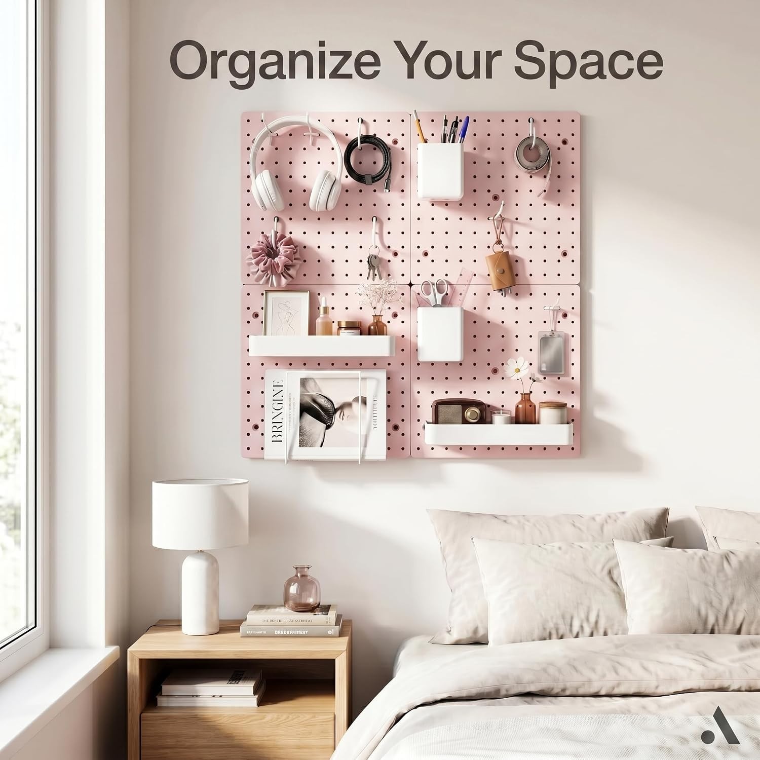 28-Packs Peg Board Organizer Accessories Kit, White | Includes ABS bins, shel...