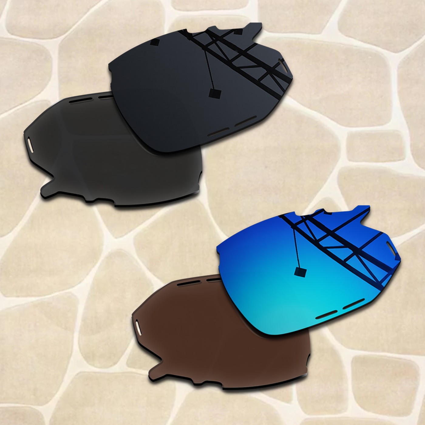 2 Pairs POLARIZED Replacement Lenses for Rudy Project Fotonyk Sunglasses