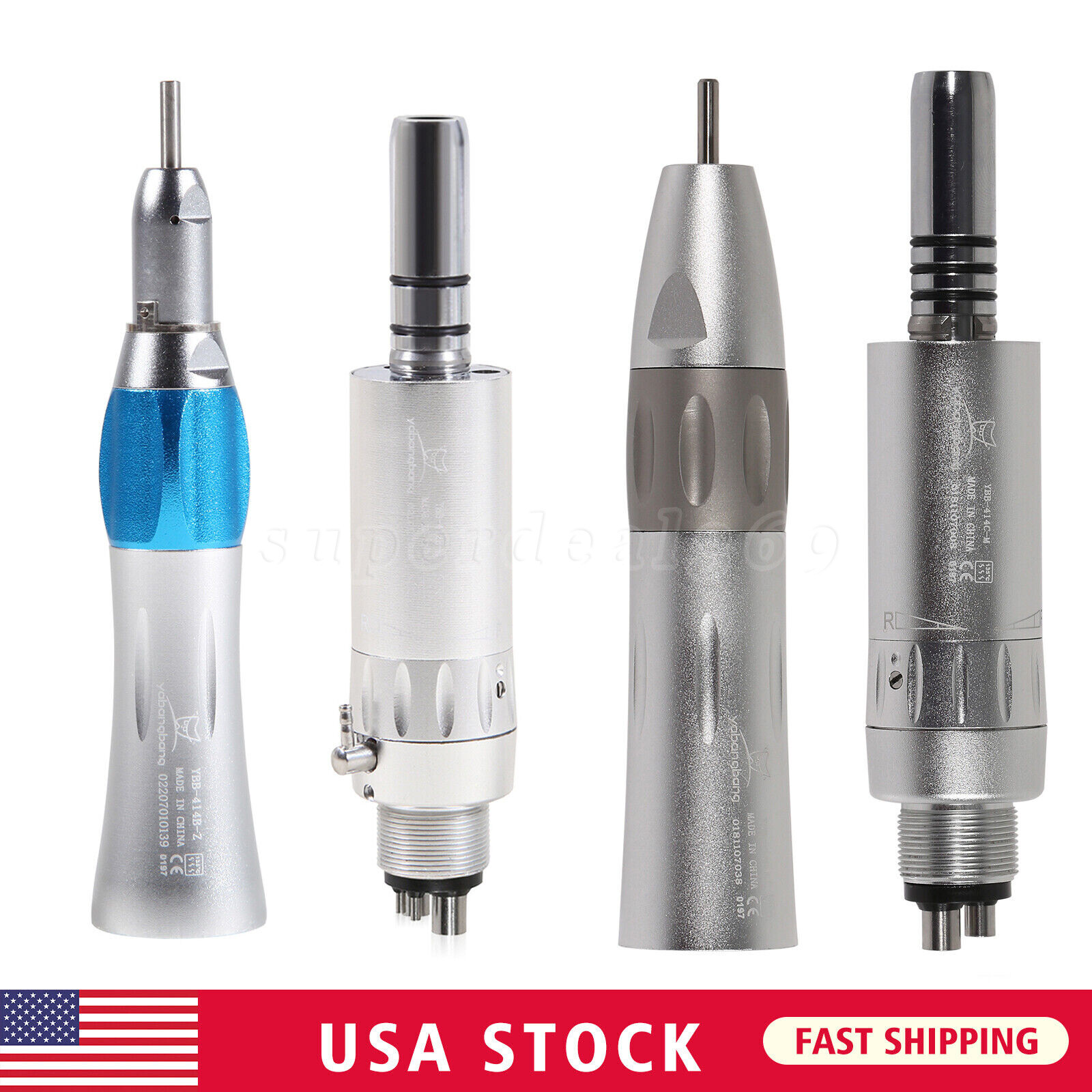 Dental Low Speed Handpiece Straight Nosecone Air Motor 4 holes Inner/External EP