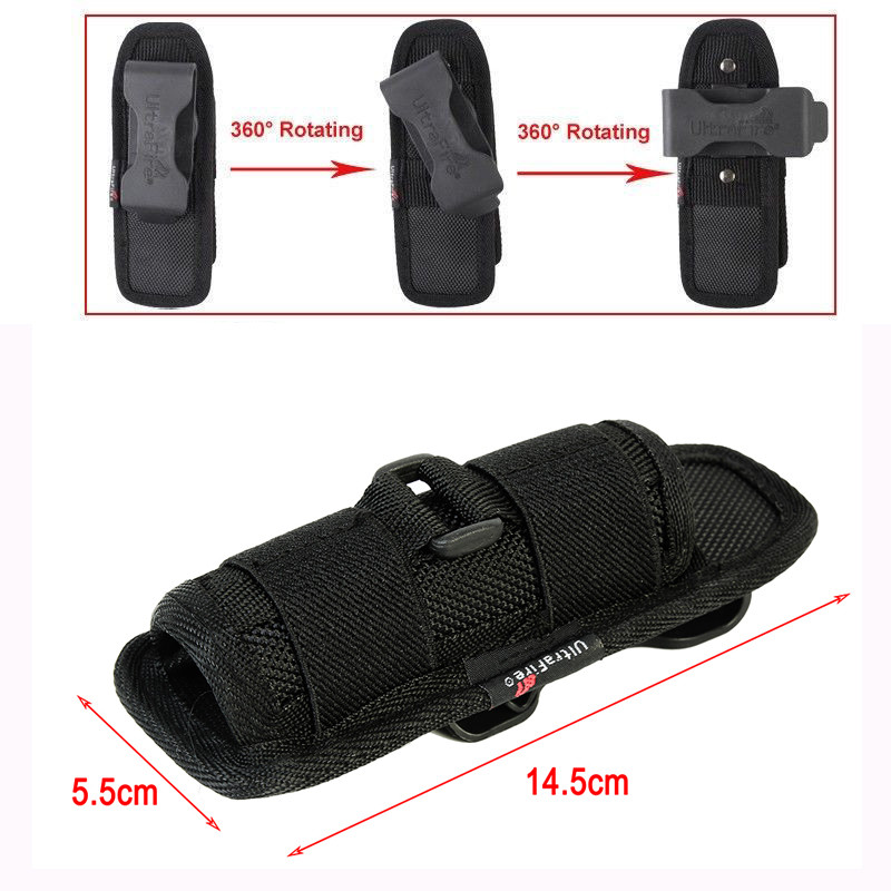 5pcs LED Flashlight Holder Carry Belt Pouch Holster Torch 360 Degrees Rotatable