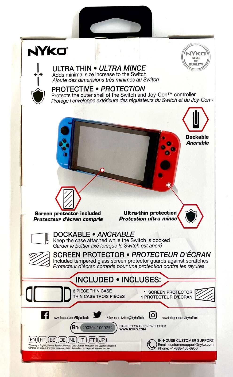 Brand New Nyko Thin Case Dockable Protective Case Kit Nintendo Switch