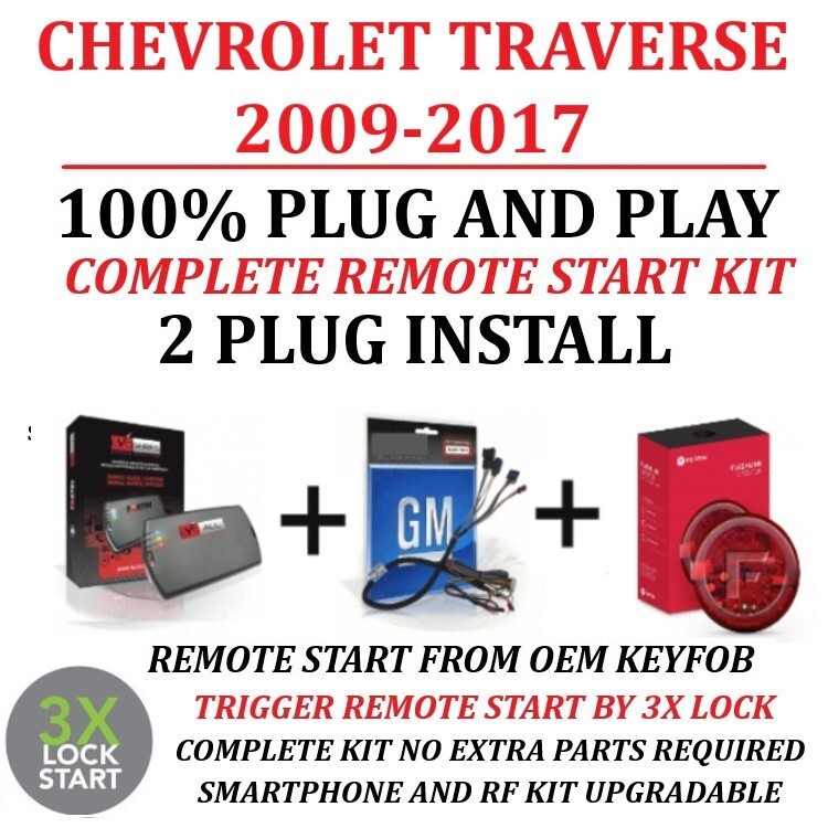 Remote Start Kit for CHEVROLET TRAVERSE 2009-2017 Plug and Play 3X Lock
