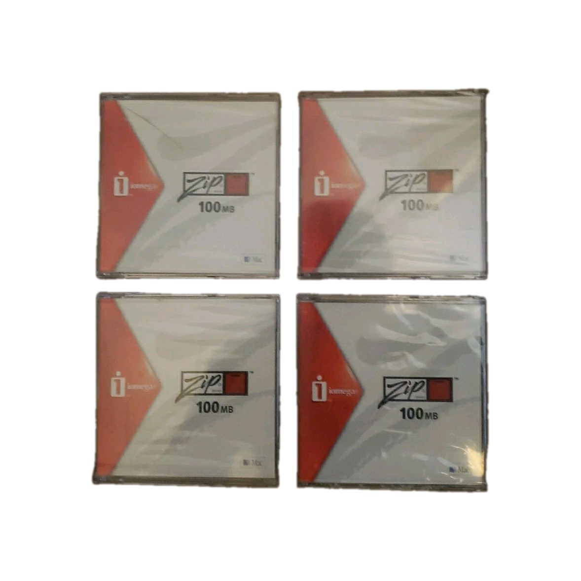 4 x SEALED iomega Zip Disk 100MB In Jewel Case for Apple Mac Macintosh