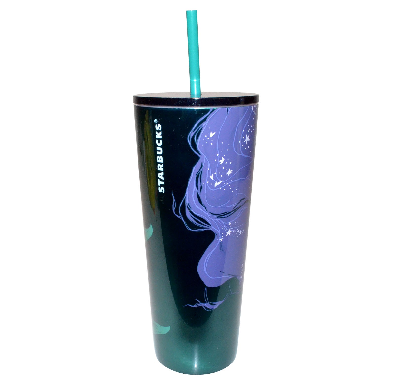 New Starbucks 24oz Venti Purple/Green Siren Cold Cup Stainless Steel Tumbler