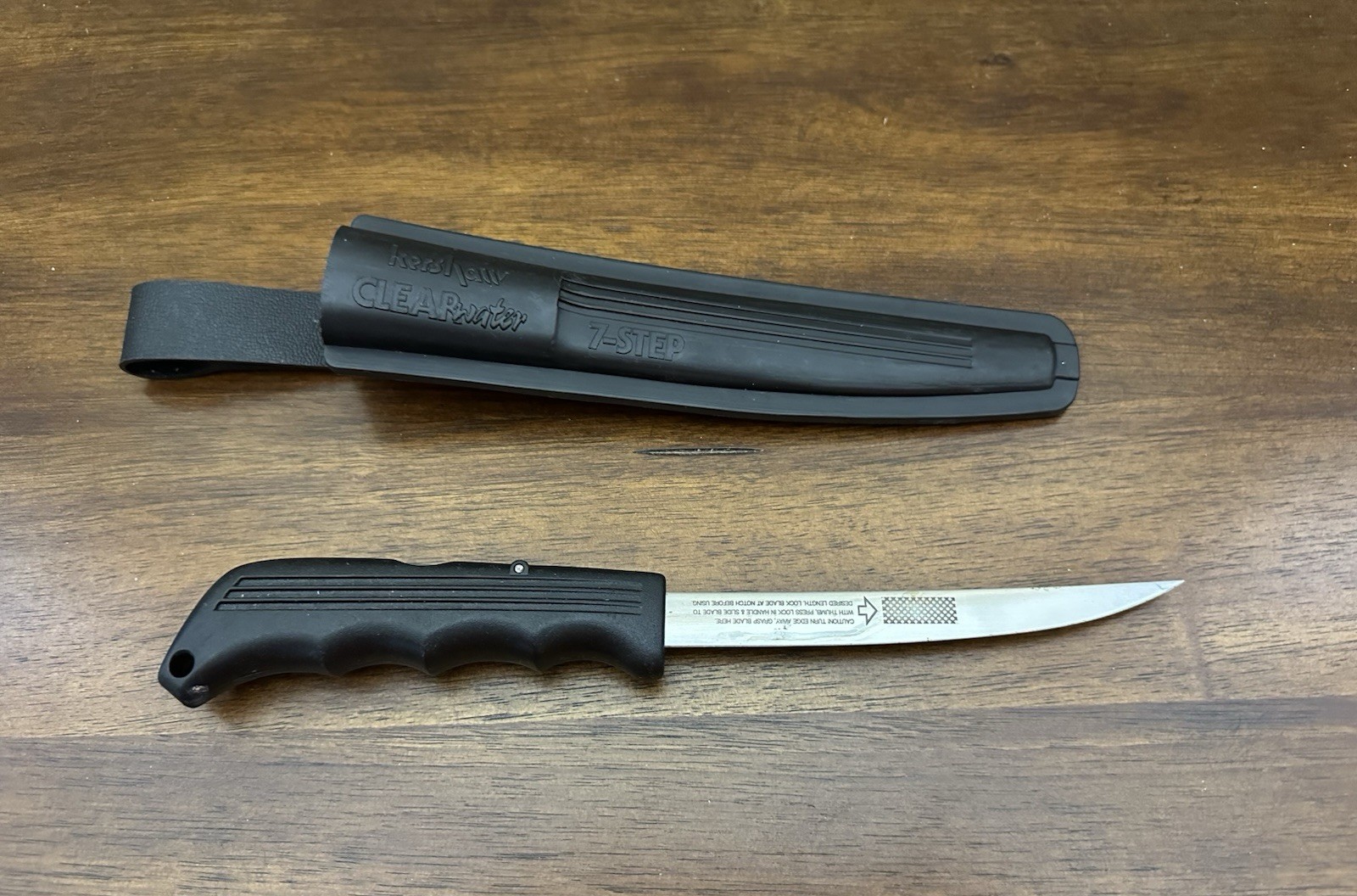 Kershaw 1240 Fillet Knife Vintage Retired Adjustable 7 Step Blade 5.5-9” &Sheath