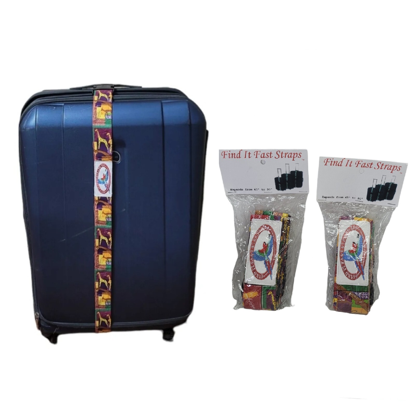 Travel Luggage Suitcase Straps Belts  2 pc Baggage Expands From 45" to 90" New