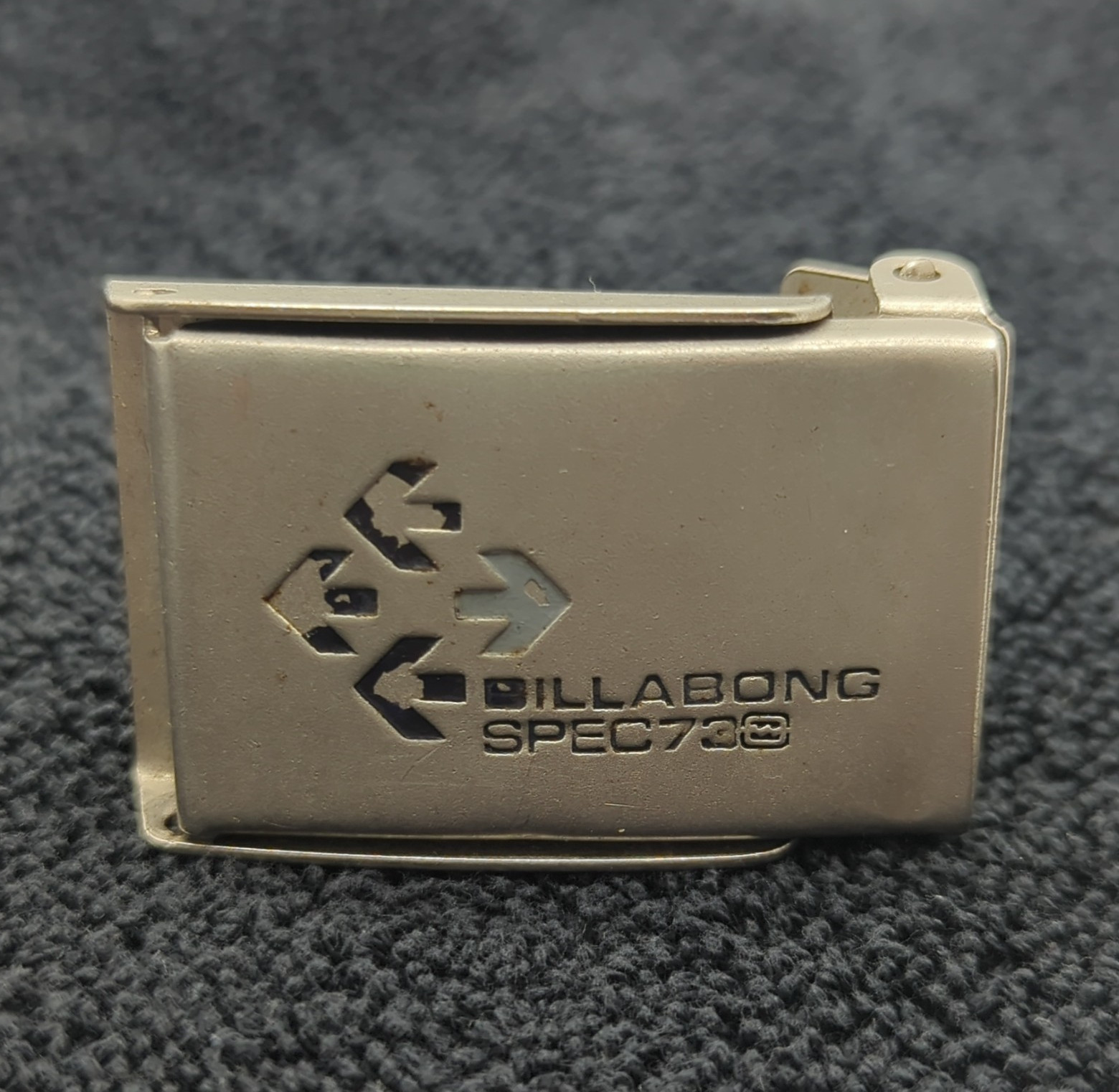 Billabong Spec 7.28 Flip-Top Metal Pocket Lighter, Silver Tone