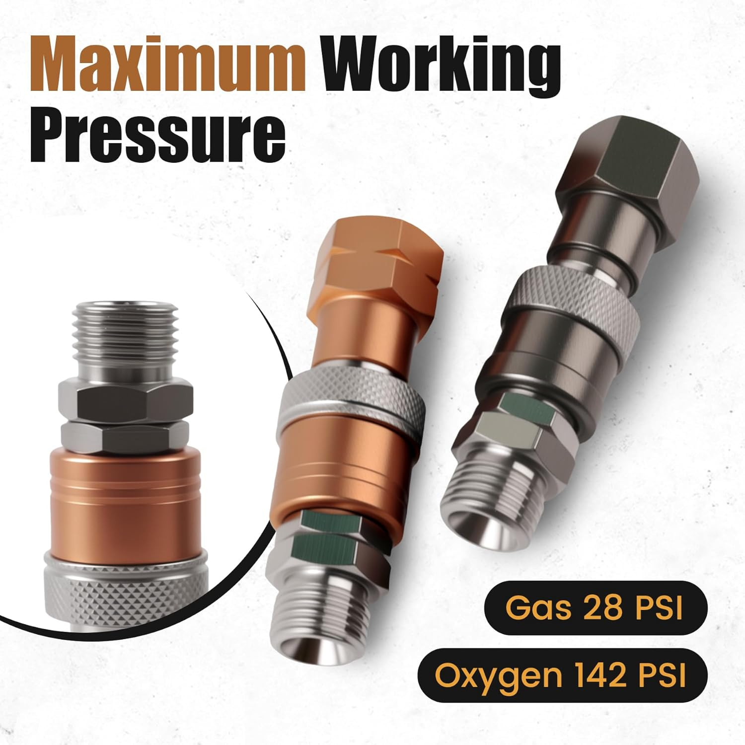 2Pcs Oxy Acetylene Torch Quick Connects Fittings Set, Oxygen Acetylene Quick Dis