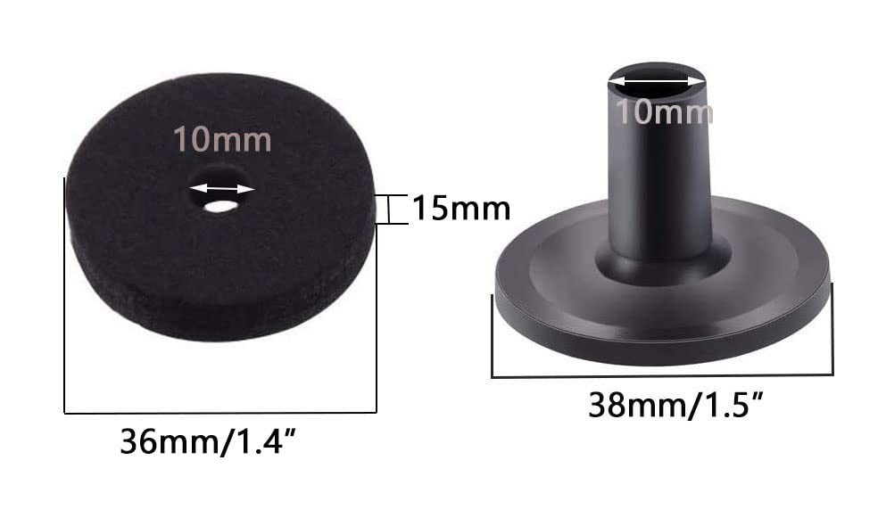 TUOREN 20 Pieces Cymbal Replacement Accessories Drum 20Pcs, black