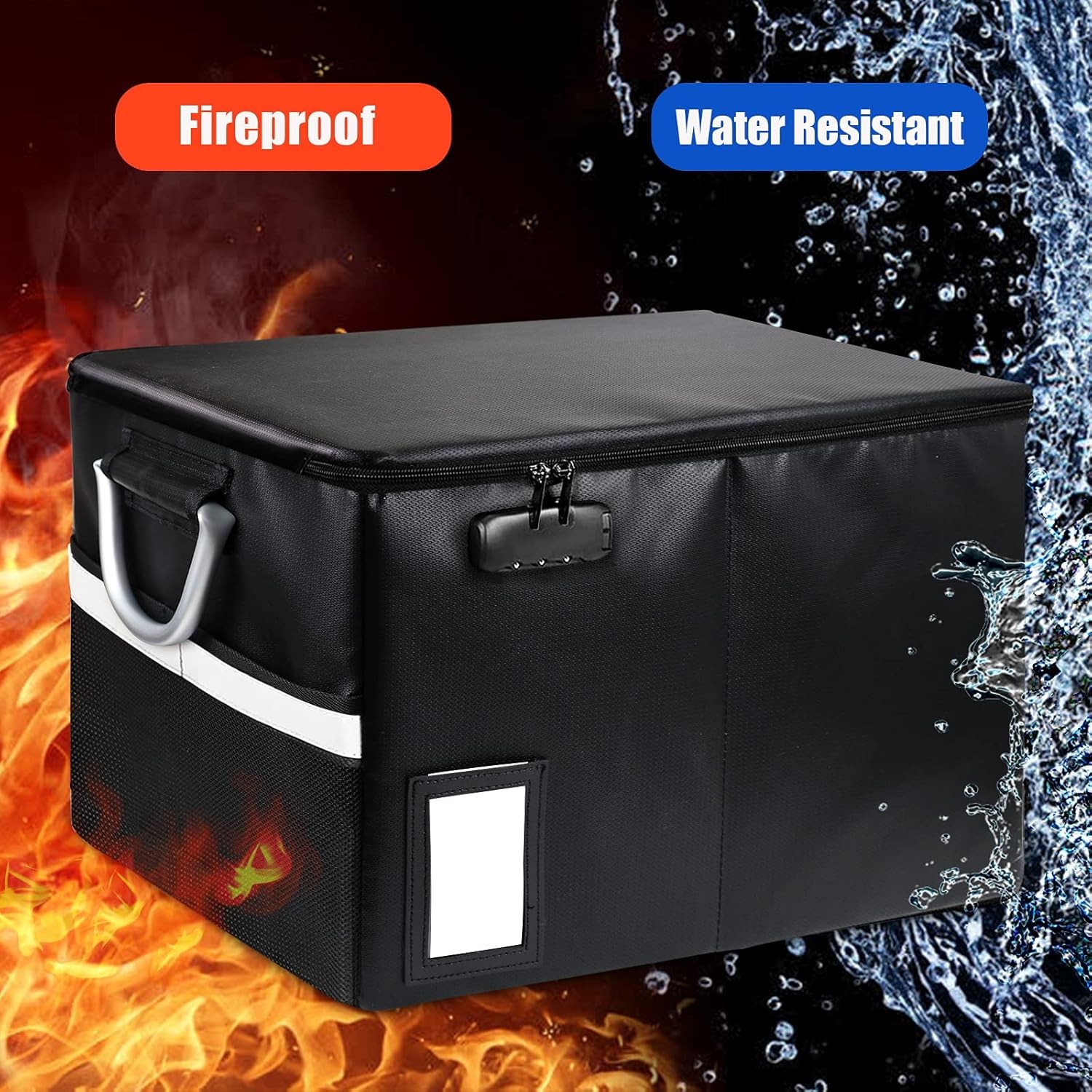NEW.Fireproof File Box, Lockable Important Document Organizer