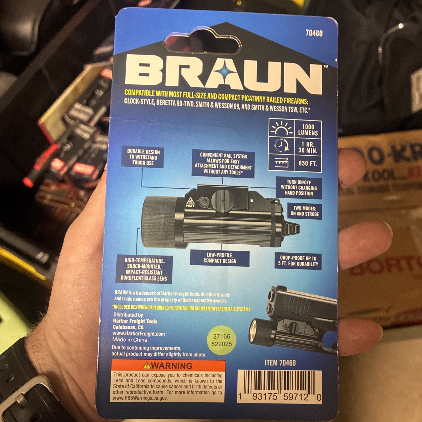 braun 1000 lumen tactical rail mount led light