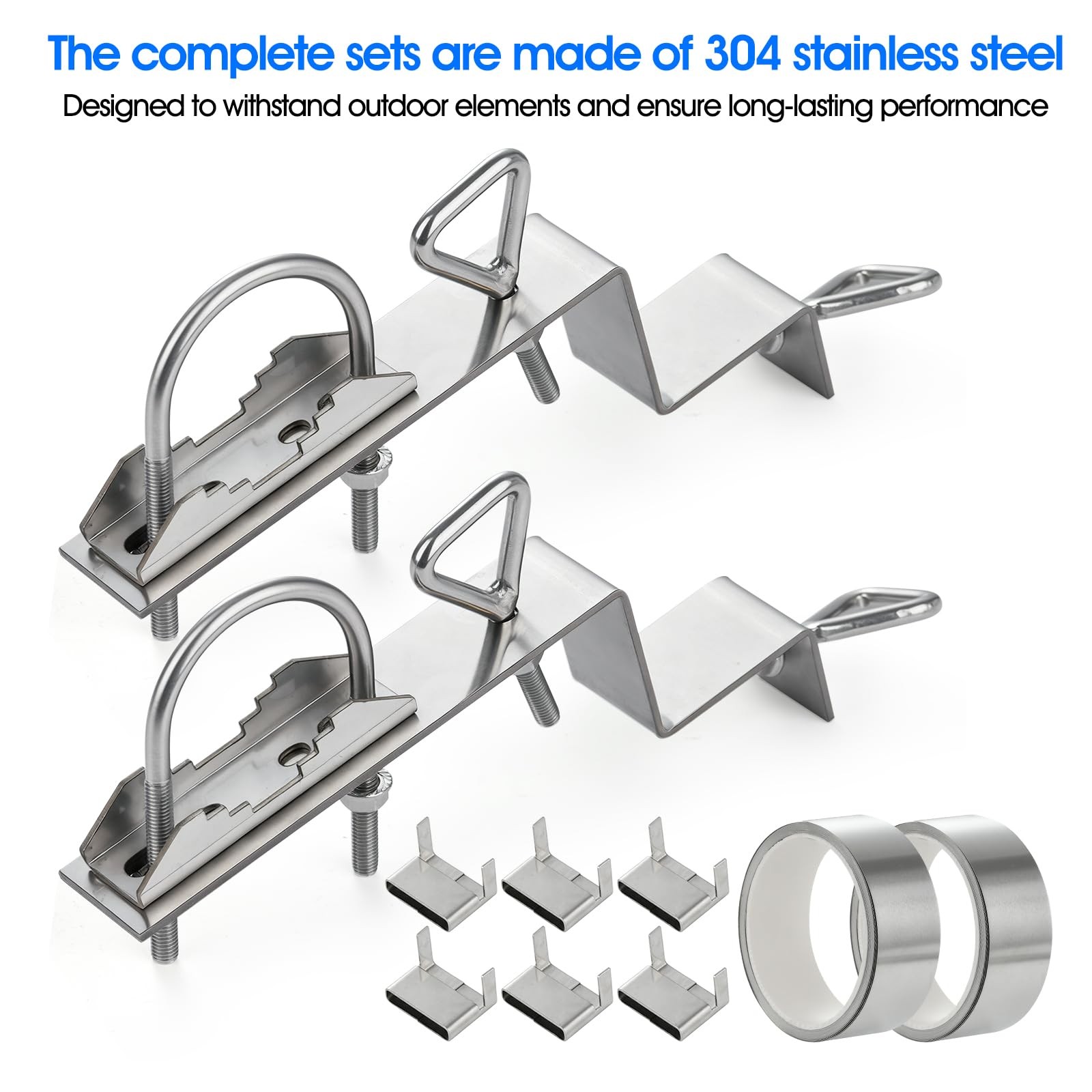 Antenna Chimney Mount HeavyDuty Stainless Steel Kit Fits 2.4 OD Poles