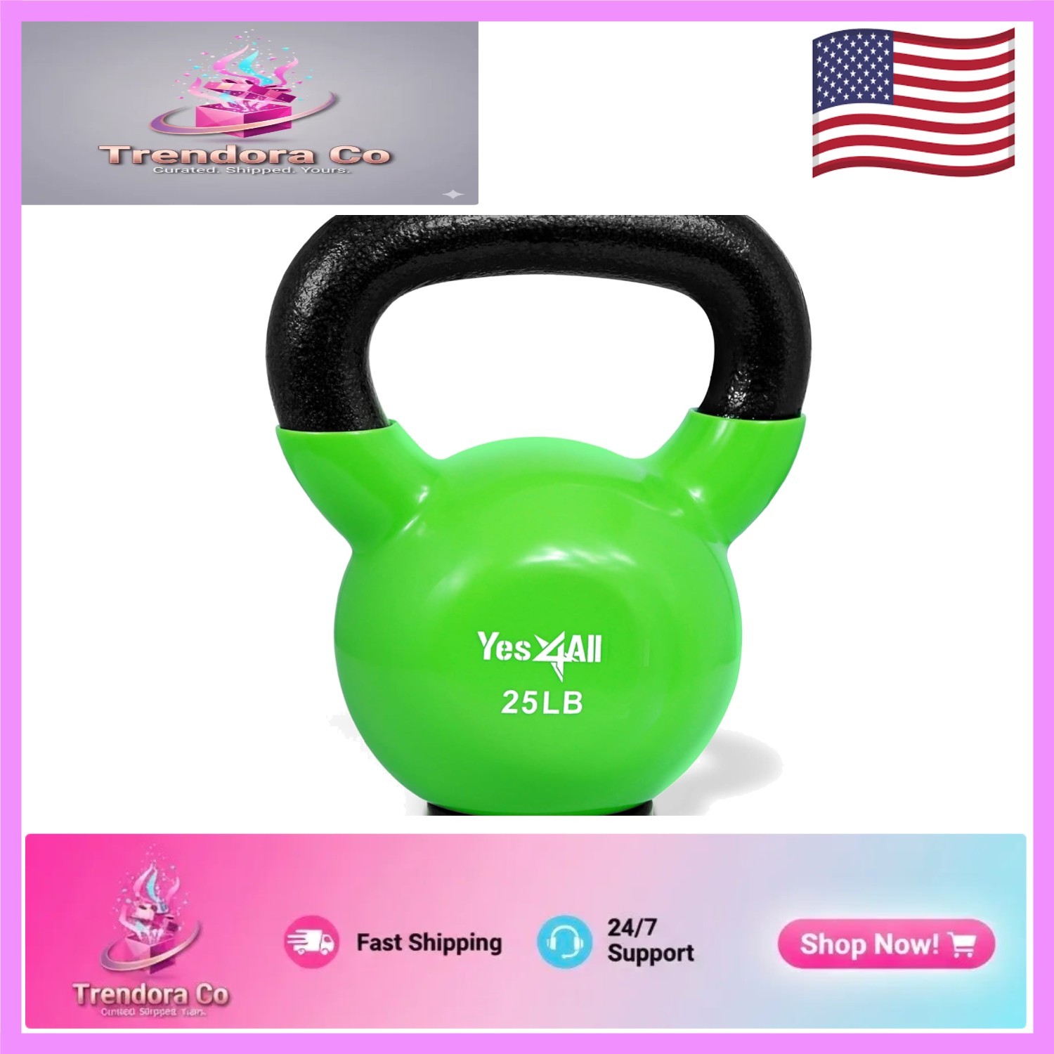 Heavy-Duty Kettlebell with Rubber Base - 25 lb for Versatile Strength Training