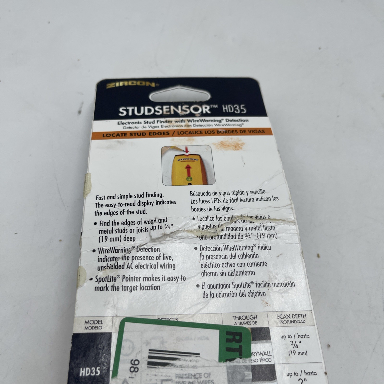 Zircon Stud Sensor HD35 Stud Finder Carpentry Tool