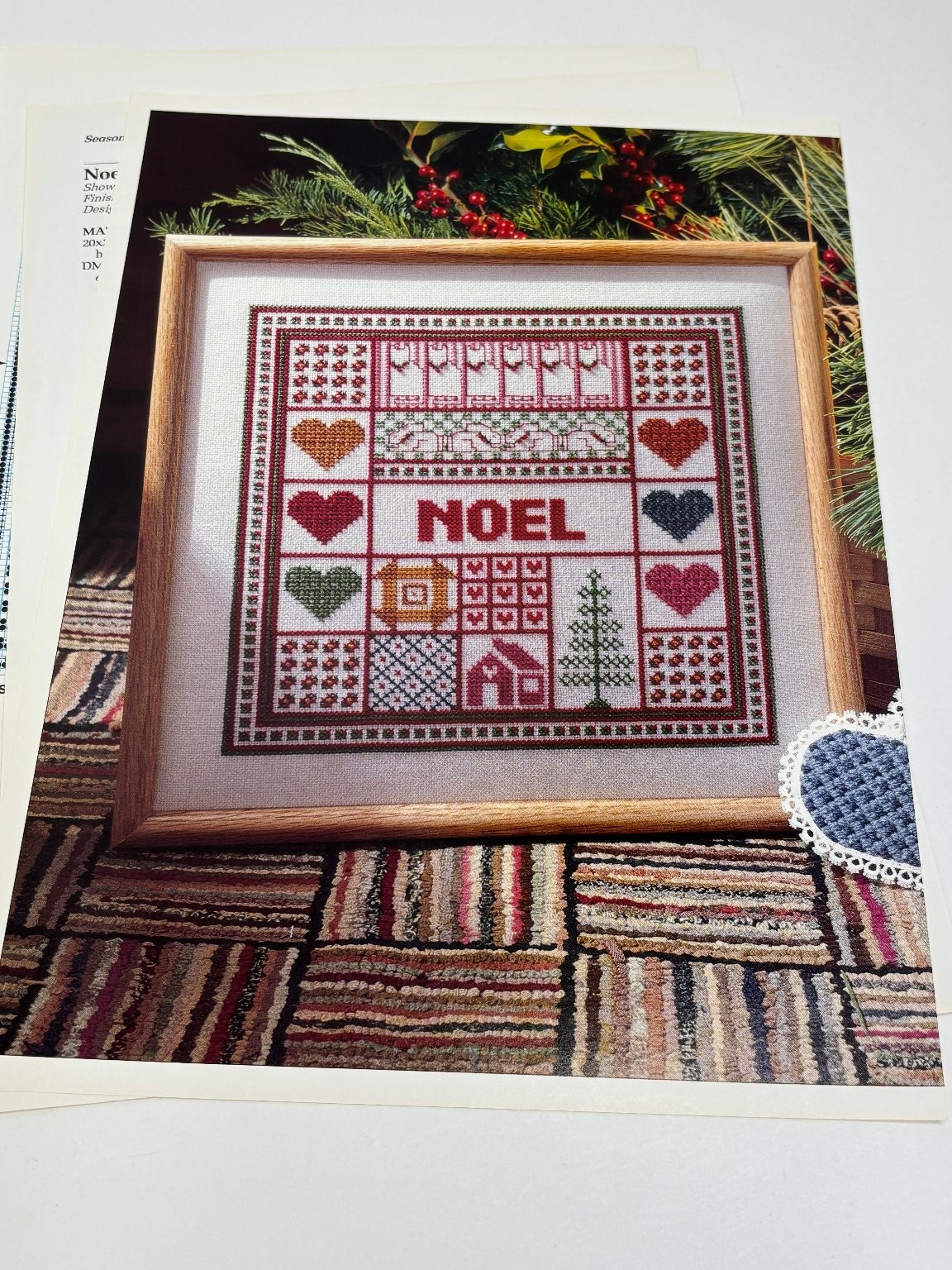 Noel Sampler Counted Cross Stitch Pattern Book Pages