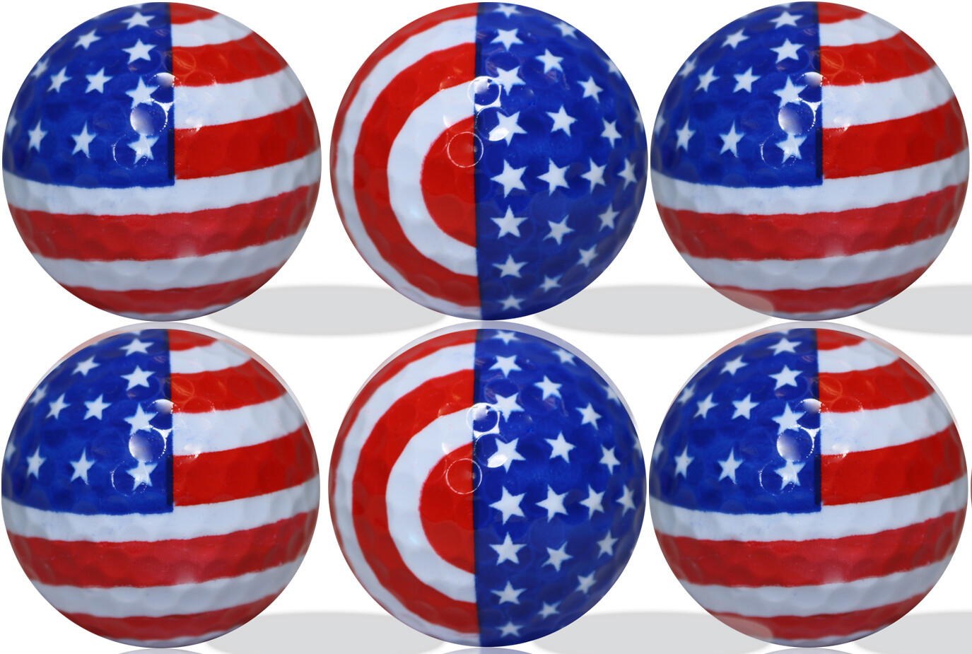 US Flag Golf Fullwrap Balls 6 Pack - Perfect Gift Idea!