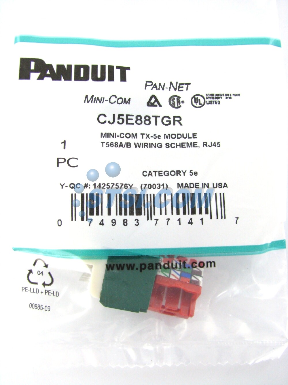 Panduit CJ5E88TGR Cat5e Mini-Com Jack Green ~STSI