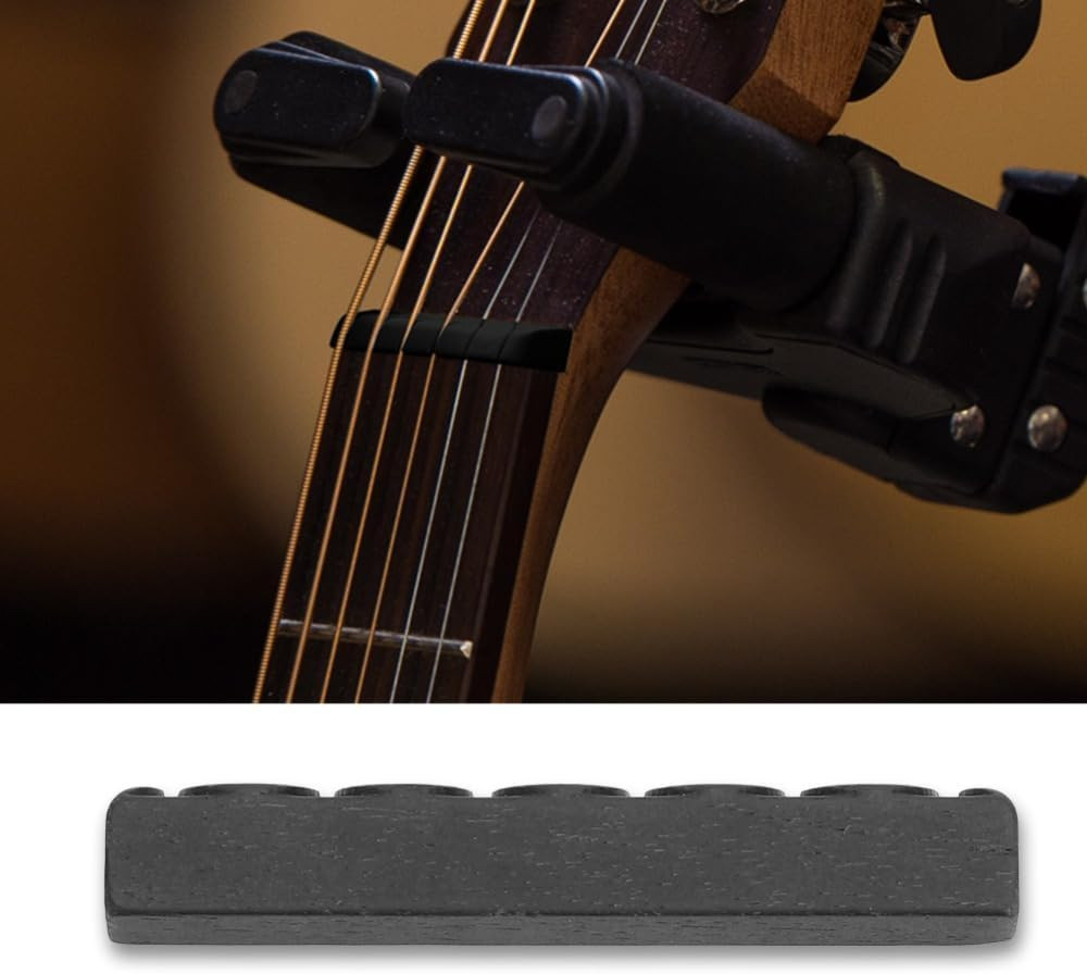 Guitar Nut and Saddle,Ebony Classical Guitar Nut & Saddle Set - 6 String Acou...