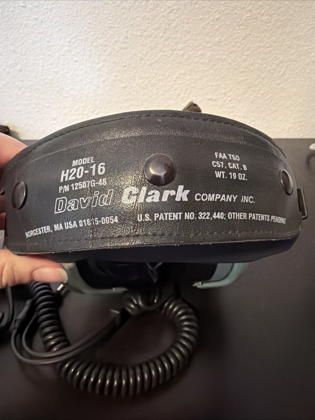 David Clark Model H20-16 Pilot Headset Untested
