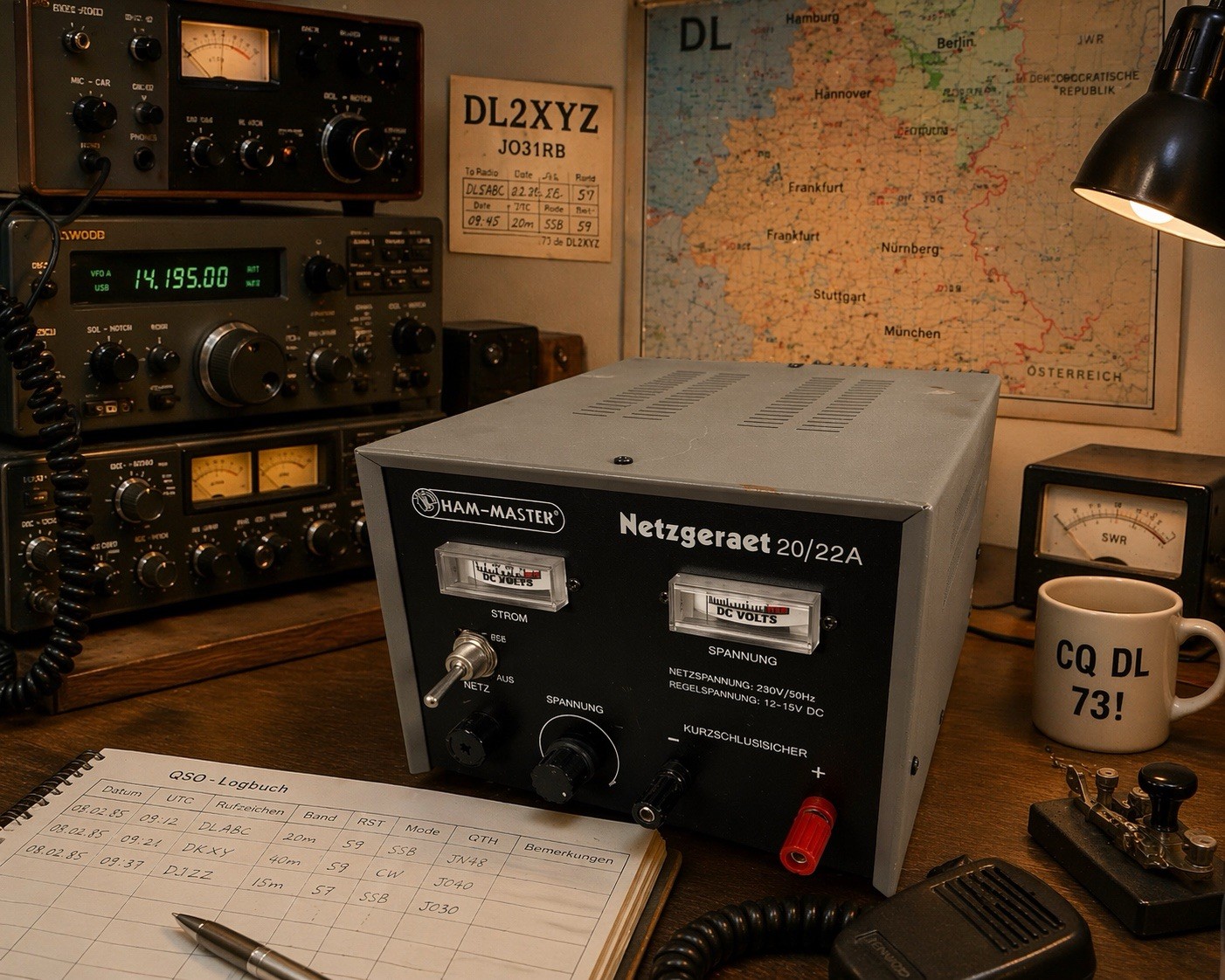 🍊Vintage 1980s Ham-Master Netzgeraet 20/22A Ham Radio Power Supply WORKS!