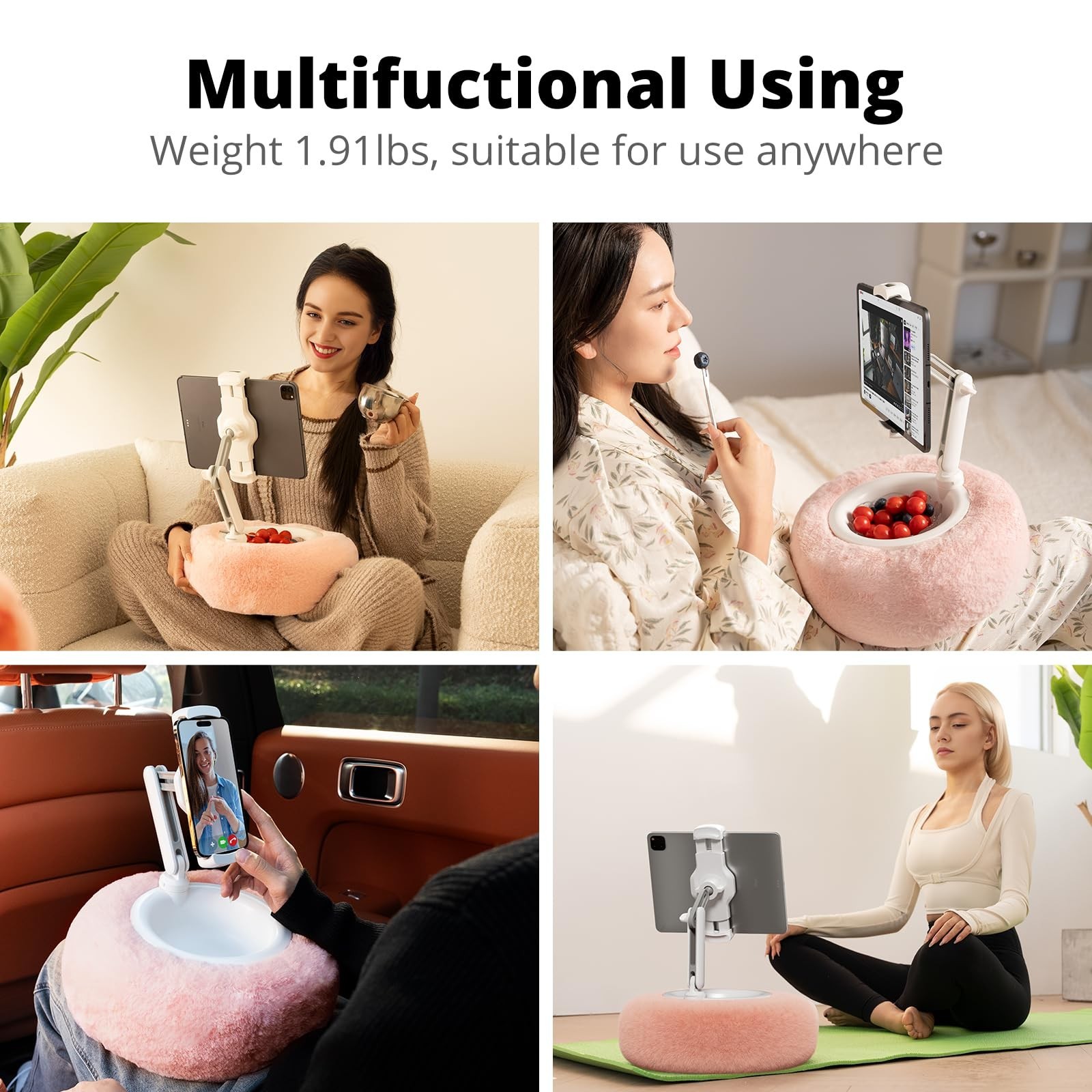 SupeDesk Tablet Pillow Stand for Reading, Adjustable Tablet Stand Phone Holde...
