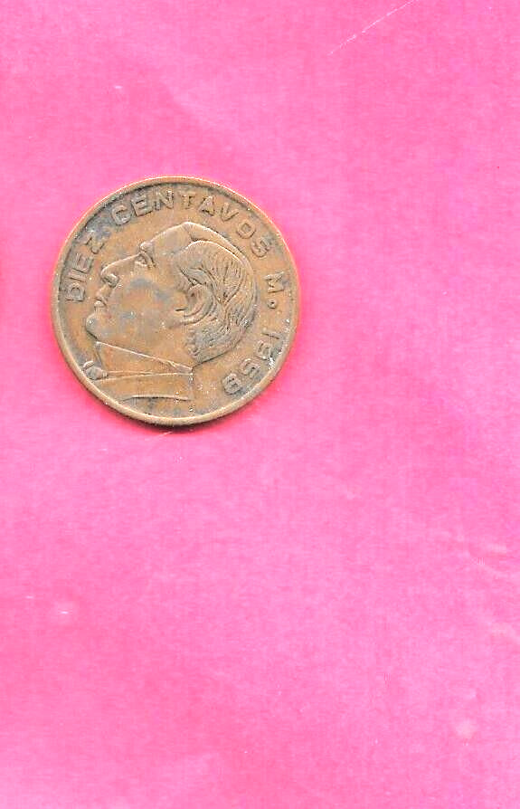 MEXICO MEXICAN KM433 1959 10 CENTAVOS VF VERY FINE NICE OLD BRONZE MEXICAN COIN