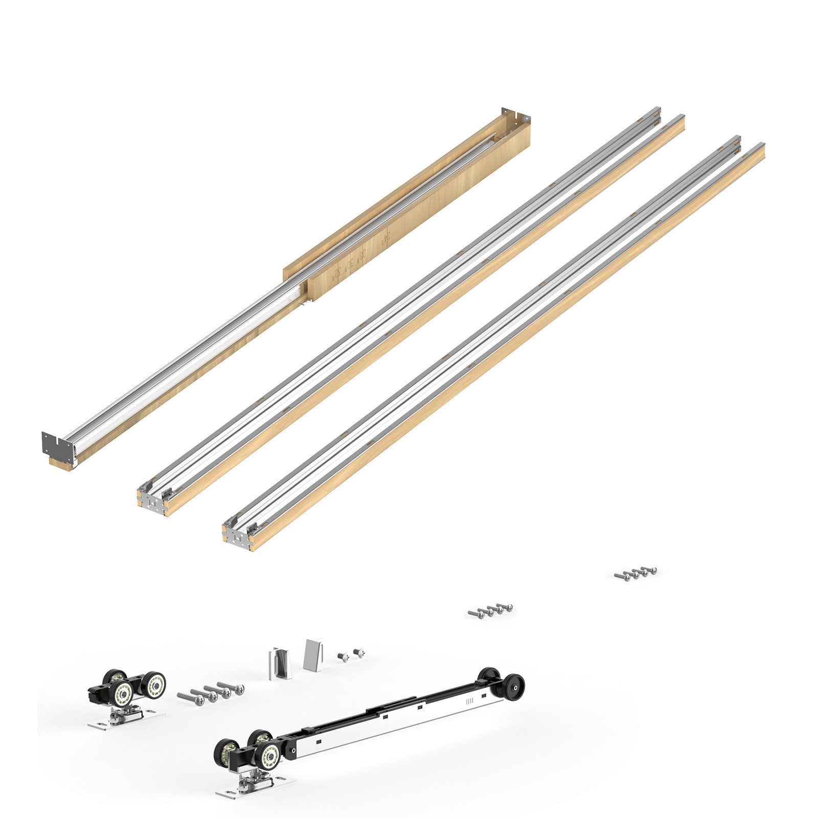 Pocket Door Frame Kit Pocket Door Kit for 24-36 in Wide 80 in High Soft Close