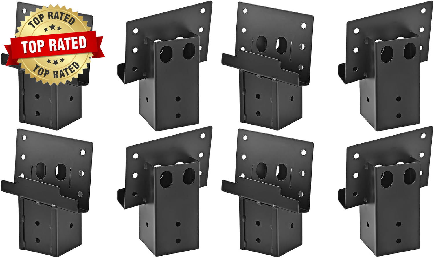 Heavy Duty 4X4 Post Bracket for Tripod Deer Stand, Black Angle Brackets for Wood